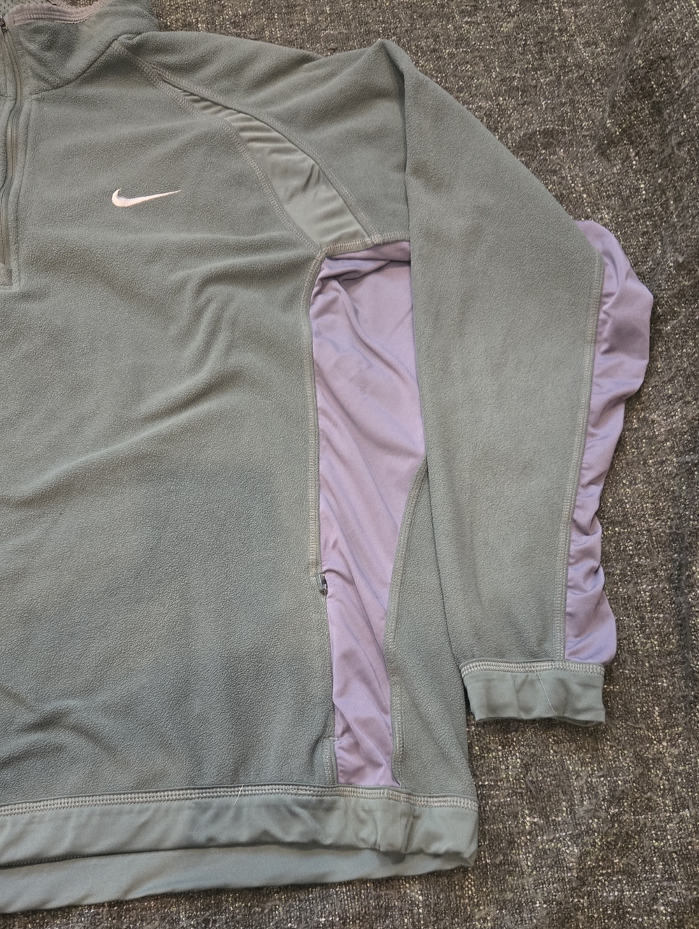 Nike Sage Green Half-Zip Pullover with Gray Panels - Picture 6 of 9